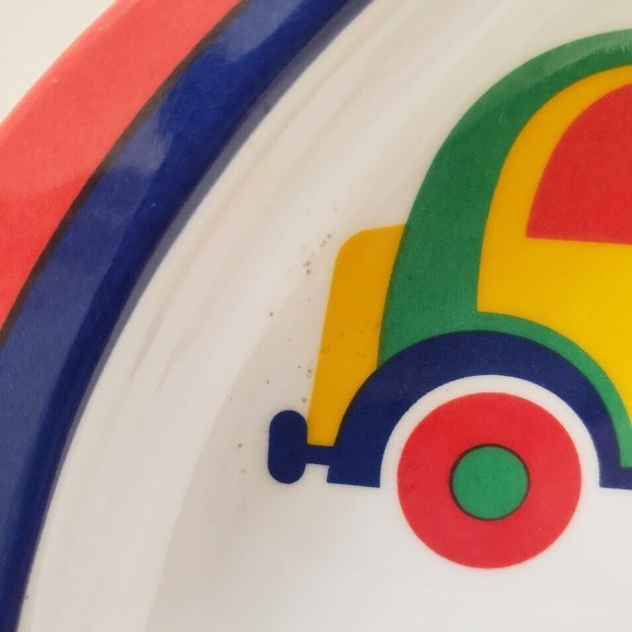 Vintage Melamine Childs Plate Divided Dish Train Plane Car Some Marks See Photos - Picture 4 of 8